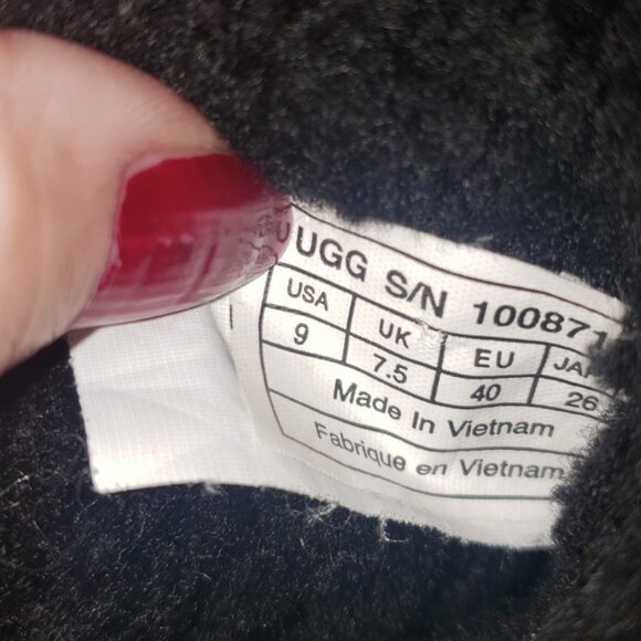 UGG Australia Jade 1008717 Black Suede Wedge Heel Booties Boots Women's sz 9 - Picture 5 of 6